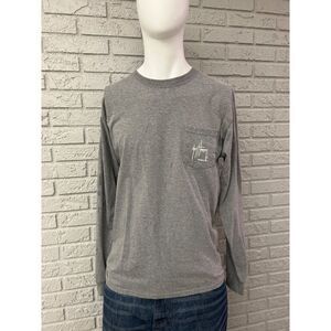 Guy Harvey Men Gray Long Sleeve T-Shirt Size L